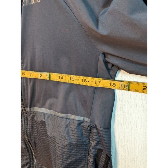 Mens Adidas Nylon Windbreaker Running Jacket Black Sz Medium READ Full Zip - Picture 5 of 8